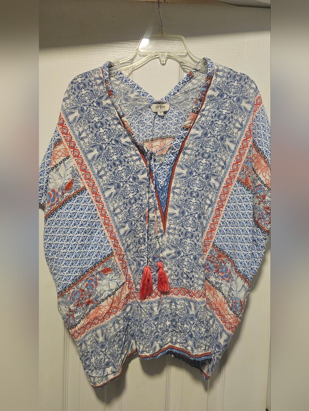 UMGEE bohemian-style patchwork print blouse Size Medium
